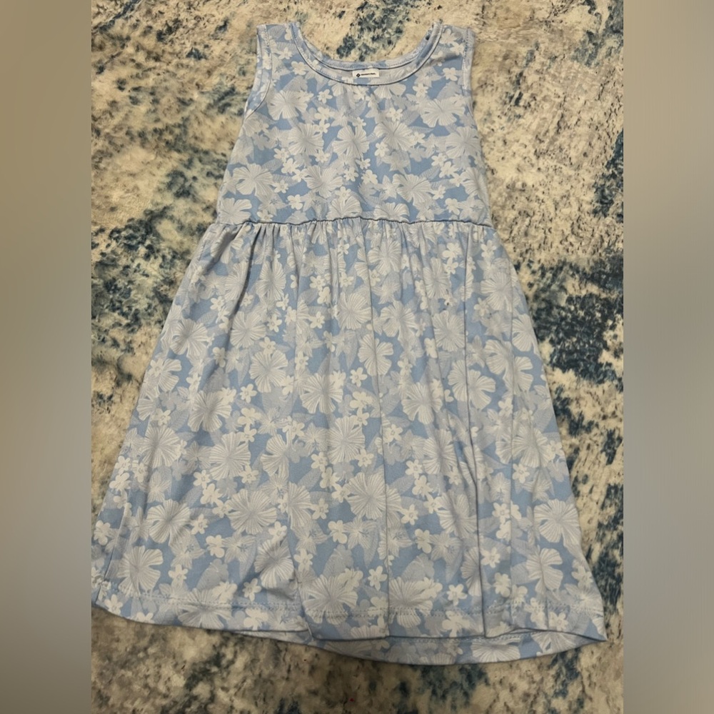 Little girls blue flower dress